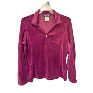 Pacific Trail 1/4 Zip Microfiber Purple Athletic Top Womans Size L